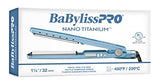 BaBylissPRO Nano Titanium Ionic Flat Iron Hair Straightener, 1/4" Hair Straightener Iron for Smooth, Shiny, Frizz- Free Hair and All Hair Types