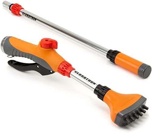 Jet Stream Spa & Pool Filter Cleaner Dual Tool Set with Fan Spray Head for Outer Pleats + Long-Reach 360° Cartridge Core Cleaning Wand