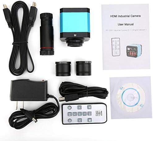 37MP 1080P 60FPS USB Microscope Camera with Conversion Adapter, 100-240V Digital Camera C Mount Microscope (US Plug)