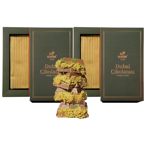 Dubai Chocolate 7oz Kunafa Pistachio Rich Milk Chocolate 200 Gram, Individually Wrapped Fresh, Premium Pistachio - Gift box for birthday - congratulations - Christmas Amazing Pack (Pack of 2)