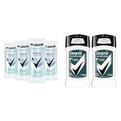Degree Women's and Men's Antiperspirant Deodorant Bundle with 72 Hour Sweat and Odor Protection, 4 Count 2.6 Ounce Women's and 2 Count 2.7 Ounce Men's