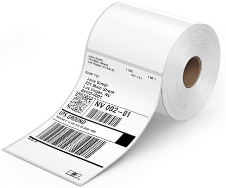 Rollo Direct Thermal Shipping Labels - 500 4x6 Thermal Label Roll - Perforated and Strong Adhesive (Commercial Grade)