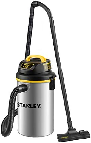 Stanley Wet/Dry Hanging Vacuum, 4.5 Gallon, 4 Horsepower, Stainless Steel Tank