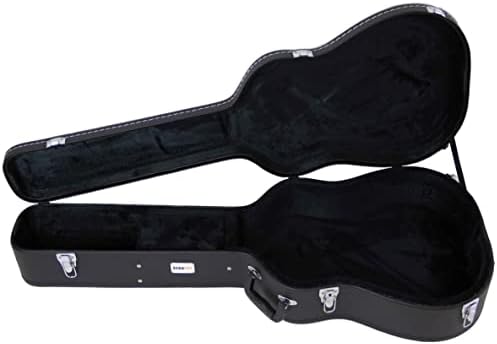 Gearlux Dreadnought Acoustic Guitar Hardshell Case with Accessory Compartment - Black