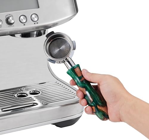resin green 54mm bottomless portafilter for Breville Barista Express(BES870) Pro Touch Bambino Infuser Duo Temp Espresso Accessories Includes Naked Basket Stainless Steel