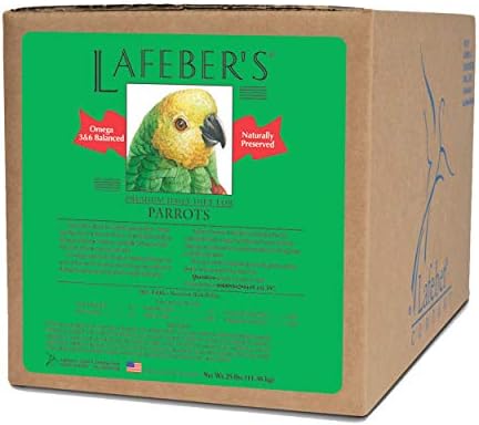 LAFEBER'S Premium Daily Diet Pellets Pet Bird Food, Made with Non-GMO and Human-Grade Ingredients, for Parrots, 25 lb