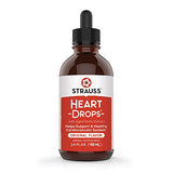 STRAUSS Naturals Heartdrops, Herbal Heart Supplements with European Mistletoe and Extracts of Aged Garlic, 3.4 fl oz Bottle, Original Flavor; Vegan, Non-GMO, Naturally Sourced Ingredients