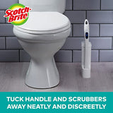 Scotch-Brite Disposable Toilet Scrubber Starter Kit, Disposable Refills with Built-In Bleach Alternative, Includes 1 Handle, Storage Caddy and 5 Refills