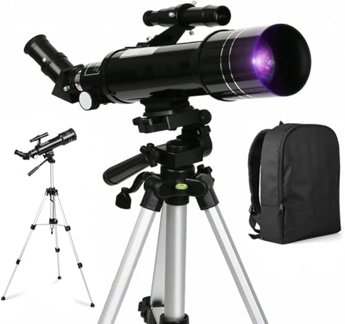Telescope with 6mm and 25mm Kellner Eyepieces, F40070M Astronomical Reflector Telescope with Height-Adjustable Aluminum Tripod and Backpack, Can See Craters on The Surface of The Moon