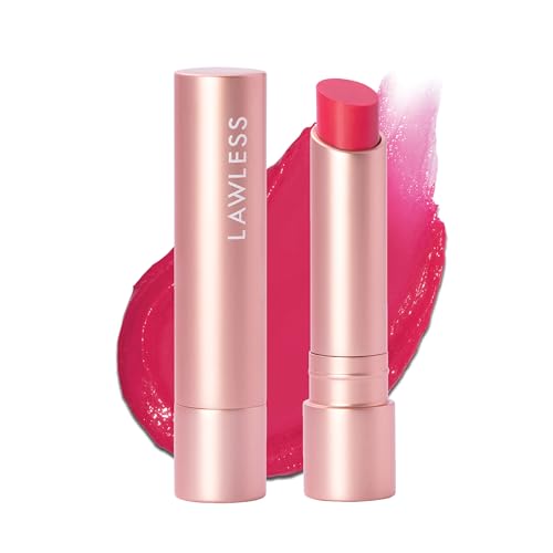 LAWLESS Forget the Filler Lip Plumping Line Smoothing Tinted Balm, Juicy Watermelon, Pink, 0.1 Ounce / 2.9 ml