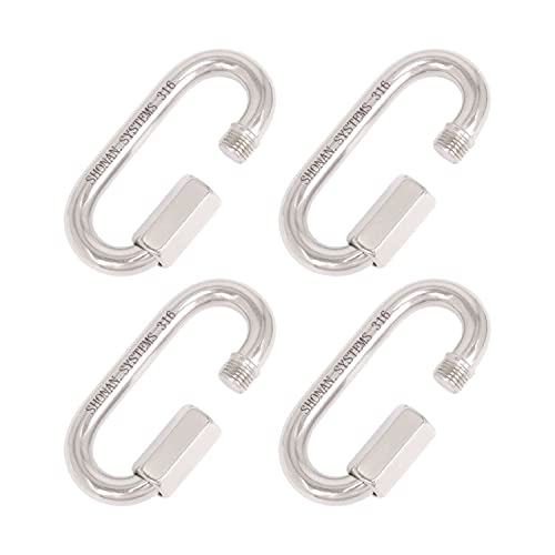 SHONAN 3 Inch Chain Quick Links, 4 Pcs Marine Grade Quick Link Connector, Stainless Steel 316 Corrosion Resistant Chain Connector, 1535 Lbs Capacity