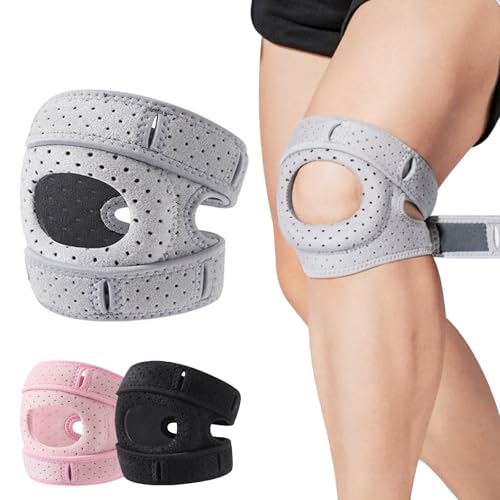 Wellknee Knee Brace | Wellne Knee Brace for Women Men | Pain Relief Adjustable Patellar Tendon Support Sleeves Brace Knee Joint Strap for Hiking Joint Support Brace for Men and Women, Athletic Support for Running, Walking, Exercise Recovers(Grey)