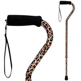 DMI Adjustable Designer Cane with Offset Handle and Strap, Leopard, Multi-colored