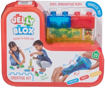 Goliath Jelly Blox Creative Kit | Includes 20 Blocks | Toddler & Preschool Building Blocks Kids Can Squeeze, Stretch, Squish | Safety Tested & Ouch-Free | Tactile, Sensory Play Toy for Ages 2+