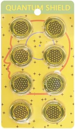 8 Pieces Cell Phone Quantum Shield Protection Blocker Stickers,Neutralize Stickers for All Phones Tablets Laptops Computer WiFi All Devices Flower of Life-Gold