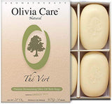 Olivia Care Bath & Body Bar Green Tea Soap 4 Pack Gift Box Organic, Vegan & Natural Contains Olive Oil Repairs, Hydrates, Moisturizes & Deep Cleans Good for Sensitive Dry Skin Made in USA