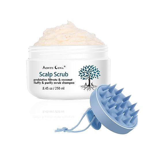 Scalp Exfoliator Scrub,Itchy Scalp Treatment for Dandruff,Hair Scrub, No Sulfate Hair Scrub To Soothe a Dry, Flaky,Scalp,Removes Buildup,Clarifying Shampoo With Scrubber