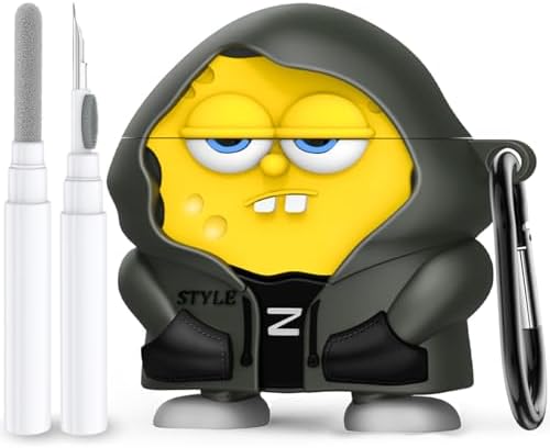 Cute Case for AirPods 4 Case Cover 2024 with Cleaner kit,3D Cartoon Character AirPods 4th Generation Case,Funny Anime Kawaii Cool Silicone Airpods 4 Accessories with Keychain for Women Girls Boys