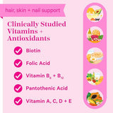 Pink Stork Total Glow Gummies - Hair, Skin, and Nails Vitamins - 11 Vitamins & Nutrients - Biotin, Vitamin A, B6, B12, Folate - Beautiful Hair, Radiant Skin, and Strong Nails - 60 Berry Biotin Gummies