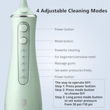 LF Water Dental Flosser for Teeth with 6 Jet Tips, 4 Modes, Professional Cordless Cleaner Picks for Teeth Cleaning, IPX7 Waterproof, Portable, Rechargeable Power Floss Oral Irrigator for Home Travel