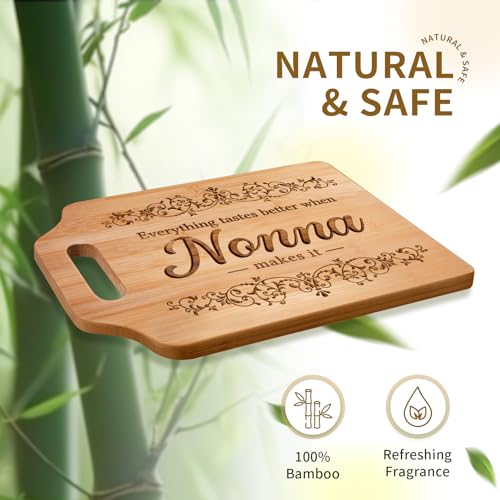 AceThrills Nonna Gifts - Engraved Bamboo Cutting Board 12.3"L x 8.7"W x 0.4"Th - Nonna Mothers Day Gifts, Gifts for Nonna Christmas Gifts, Nonna Gifts from Grandkids