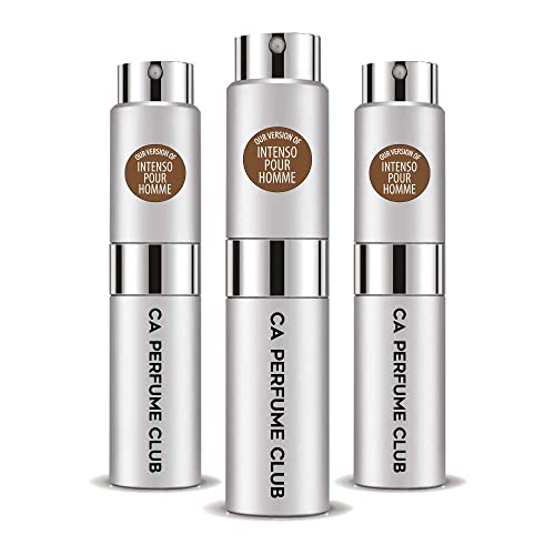 CA Perfume Impression of Dolce & Gab Intenso Pour Homme For Men Replica Version Fragrance Dupes Concentrated Long Lasting Eau de Parfum Spray Refillable Atomizer Bottle 0.27 Fl Oz-X3