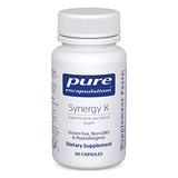 Pure Encapsulations Synergy K - with Vitamin K1, K2 & D3 - Supports Bones, Blood Vessels, Vascular Elasticity & Calcium Utilization* - Includes Cholecalciferol - Gluten Free & Non-GMO - 60 Capsules