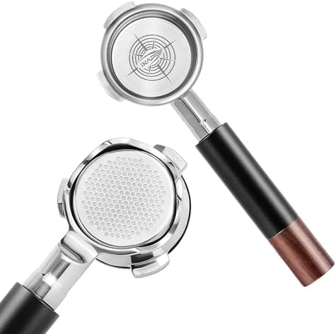 IKAPE 54mm Bottomless Naked Portafilter Black, Suitable for 54mm Breville Barista Series BES870/878/880 Machine & Solis Barista Machines (Included 18g Capacity Filter Basket)