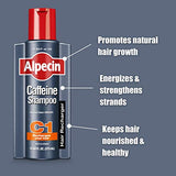 Alpecin C1 Caffeine Shampoo 12.68 fl oz (Pack of 2), Promote Natural Hair Growth and Thickness, Energizes Hair and Scalp, Leaves Hair Feeling Stronger