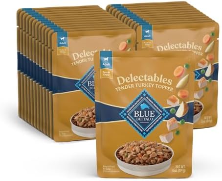 Blue Buffalo Delectables Natural Wet Dog Food Topper, Turkey Dinner 3oz (Pack of 24)