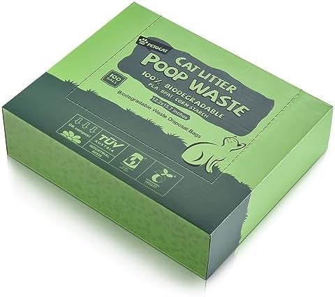 Cat Litter Bags for Poop Biodegradable Cat Waste Disposal Bag Leakproof Durable and Unscented Large to Fit Any Scoop Strengthen Dog Poop Bag- 100 Count