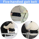 MKEFMEI Gait Belt Transfer Belts for Seniors, Gate Belts for Physical Therapy with Quick Release Buckle Gate Belt with Standing Aids & Support for Elderly Handicap Patient Care (5 Handles)