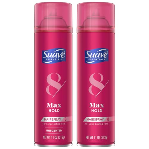Suave Hairspray Max Hold Variety 2-Pack, Unscented & Scented Formulas – Aerosol Hairspray, 11 Oz Ea