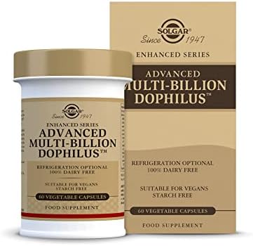 Solgar Advanced Multi-Billion Dophilus, 60 Vegetable Capsules - Supports Healthy Intestinal Flora - 5 Billion Microorganisms Per Serving - Gluten, Dairy, Lactose & Milk Free - Vegetarian - 60 Servings