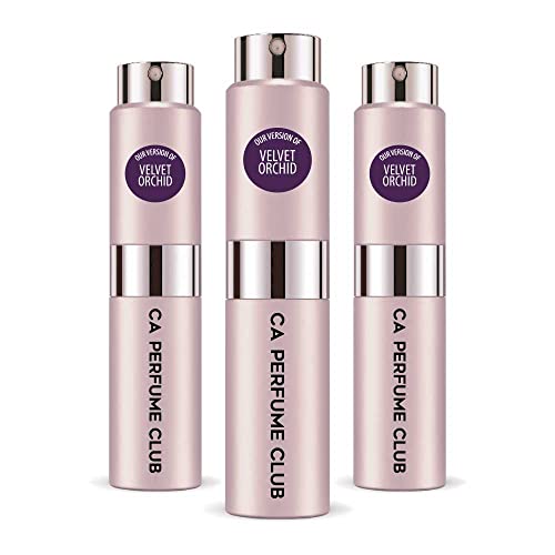 CA Perfume Impression of T. Ford Velvet Orchid For Women Replica Version Fragrance Dupes Concentrated Long Lasting Eau de Parfum Spray Refillable Atomizer Bottle 0.27 Fl Oz-X3