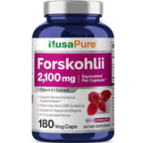 NusaPure Forskohlii 2100mg per Veggie Caps - 180 Capsules (Non-GMO, Gluten Free)