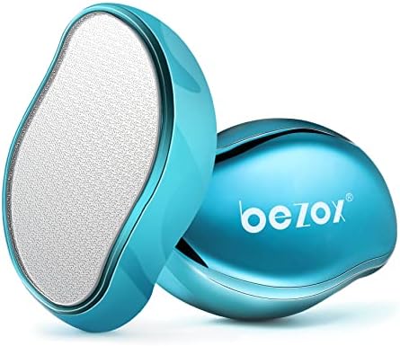 BEZOX Glass Foot File, Foot Scrubber for Dead Skin, Pedicure File Callus Remover for Wet and Dry Feet, Portable Nano Crystal Pumice Stone for Cracked Heel - Shinning Blue
