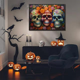 Day of The Dead Sugar Skull Puzzles for Adults 1000 Pieces, Halloween Puzzles 1000 Pieces, PICKFORU Flower Skeleton Puzzle as Skeleton Halloween Decor, Dia De Los Muertos Jigsaw Puzzle Grateful Dead