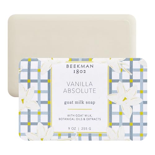 Beekman 1802 Goat Milk Soap Bar with Botanical Oils & Shea Butter - 9 oz - Gently Moisturizes, Exfoliates, and Nourishes for Soft, Healthy Skin - Cruelty-Free - Packaging May Vary