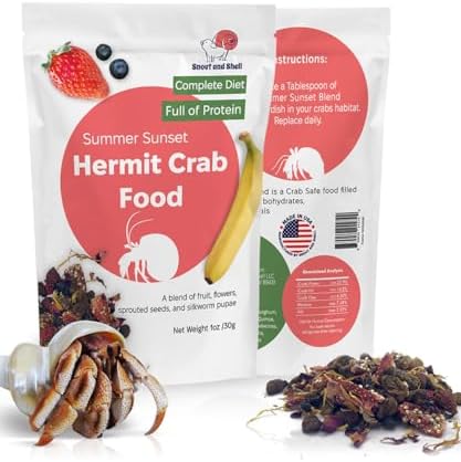 Snout and Shell Summer Sunset Hermit Crab Food - 1 oz - 30 Grams - Whole Food Diet for Hermit Crabs - Flowers, Bugs and More
