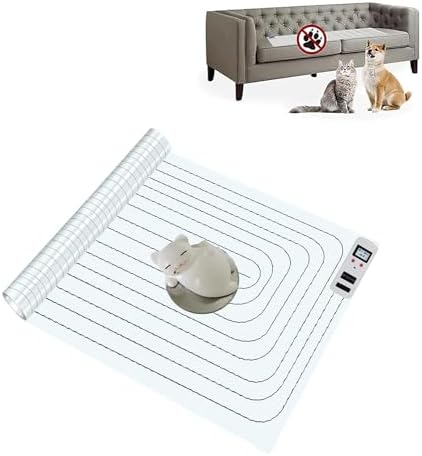 SEERWAY Scat Pet Shock Mat with Tester Upgraded, Shock Training Pads for Dogs and Cats, Electric Repellent Training Mat Keeps Pets Off Couch, Sofa, Counter Top, 30"x16" Rectangular, 3 Training Modes