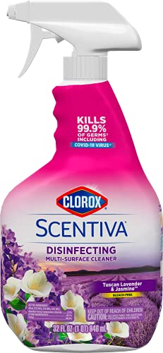 Clorox Scentiva Multi Surface Cleaner Spray, 32 OZ (Variety Pack) Tuscan Lavender and Jasmine & Tahitian Grapefruit Scents