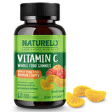 NATURELO Whole Food Vitamin C Gummies, Vitamin C from Acerola Cherry, Plant-Based Supplement, 60 Vegan-Friendly Gummies