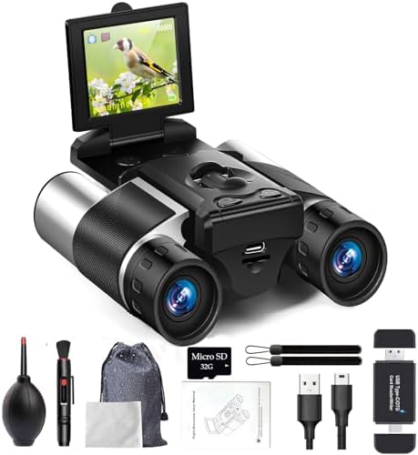 2" LCD HD Digital Binoculars with Camera 10x Optical Zoom 8X Digital Zoom, 32GB 40MP Camera 2.5K Videos Binoculars for Bird Watching, Concerts, Outdoor Adventures