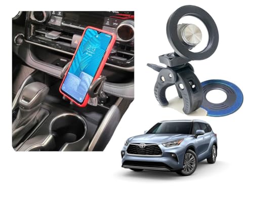 Phone mount holder for iphone Magsafe for Toyota Highlander dashboard ('20-Up) | Easy ring magnetic holder