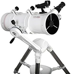 Explore Scientific FirstLight 114mm Newtonian Telescope with EQ3 Mount (White) - Mounted Telescope for Adults Stargazing - Observation Telescope and Astronomy Telescope