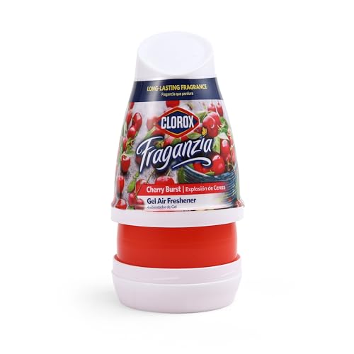 Clorox Fraganzia Gel Air Freshener Cone in Cherry Burst Scent, 6oz - 12 Pack | No-Plug, Battery-Free Air Freshener for Small Rooms, Closets, Kitchens, Bathrooms, Offices and More