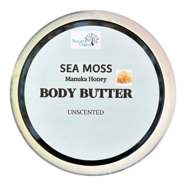 Sea Moss Body Butter with Manuka Honey - Deep Hydration, Moisture Lotion Butter - Great for Sensitive SKin, Men, Women and Children - UNSCENTED - 8oz