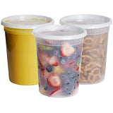 Comfy Package [32 oz. - 24 Count Plastic Deli Containers with Lids - Disposable Food Storage Containers With Airtight Lids, Ideal for Soups, Stews, and Meal Prep