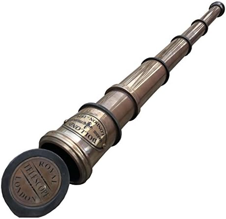 Telescope Brass Antique Nautical Spyglass Pirate Vintage Maritime Handheld 16” Royal Navy Telescope Replica, Antique Gift Ideas, Telescope for Adult.